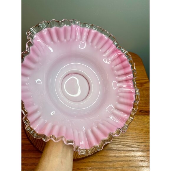 Fenton Peach Crest Round Double Crimped Bowl - Picture 6 of 11
